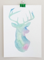 ps heart Watercolour Stencil Wall Art